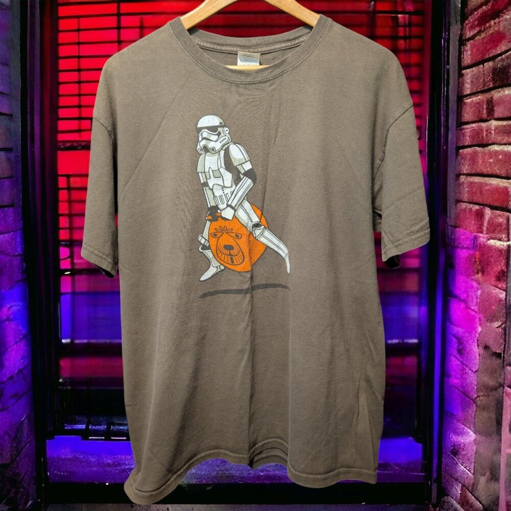 Stormtrooper On A Space Hopper Vintage Gildan Tag Star Wars T-Shirt, Large